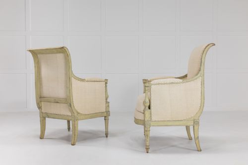 PAIR OF FRENCH EARLY 19TH CENTURY PAINTED ARMCHAIRS - ADDITIONAL PHOTO 4