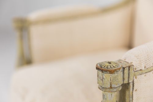 PAIR OF FRENCH EARLY 19TH CENTURY PAINTED ARMCHAIRS - ADDITIONAL PHOTO 5