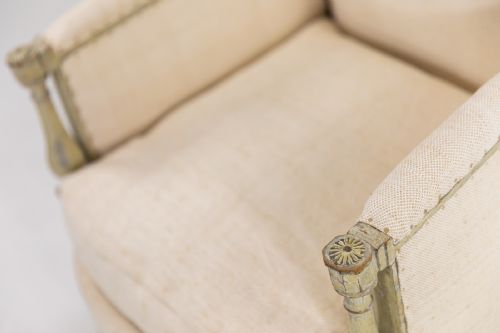 PAIR OF FRENCH EARLY 19TH CENTURY PAINTED ARMCHAIRS - ADDITIONAL PHOTO 6
