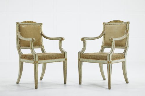 SET OF EIGHT PAINTED 18TH CENTURY ITALIAN DINING CHAIRS - ADDITIONAL PHOTO 1