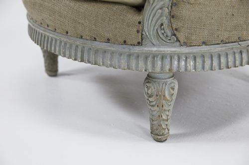 19TH CENTURY FRENCH PAINTED CARVED WOOD ARMCHAIR - ADDITIONAL PHOTO 3