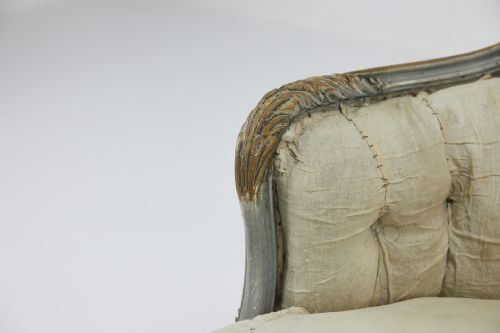 19TH CENTURY FRENCH PAINTED CARVED WOOD ARMCHAIR - ADDITIONAL PHOTO 6