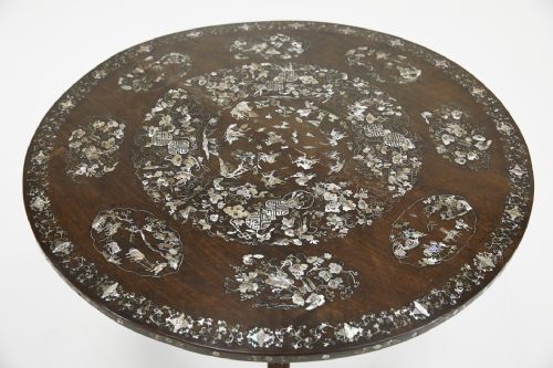19TH CENTURY CHINESE MOTHER OF PEARL INLAID TABLE - ADDITIONAL PHOTO 5