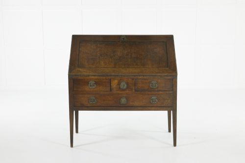 18th century french walnut bureau with original metalwork - CATEGORY: ANTIQUE BUREAU - DATED 18TH CENTURY