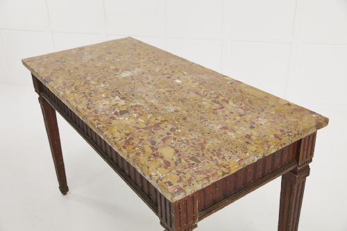 FRENCH 18TH CENTURY CONSOLE TABLE WITH ORIGINAL MARBLE TOP - ADDITIONAL PHOTO 3