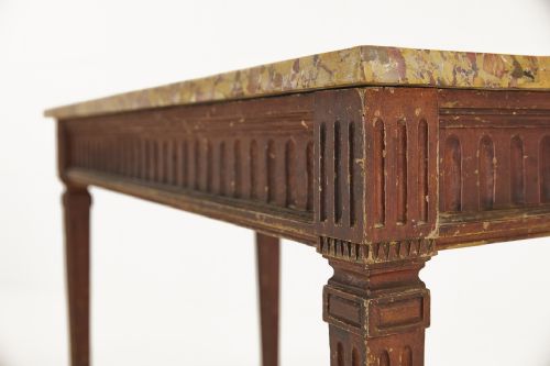FRENCH 18TH CENTURY CONSOLE TABLE WITH ORIGINAL MARBLE TOP - ADDITIONAL PHOTO 4