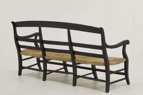 19TH CENTURY FRENCH EBONISED RUSH SEAT SOFA - ADDITIONAL PHOTO 2