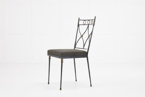 SET OF EIGHT FRENCH 1930S WROUGHT IRON AND BRONZE CHAIRS - ADDITIONAL PHOTO 3