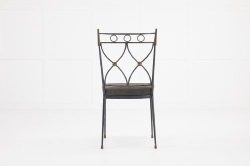 SET OF EIGHT FRENCH 1930S WROUGHT IRON AND BRONZE CHAIRS - ADDITIONAL PHOTO 4