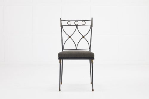 SET OF EIGHT FRENCH 1930S WROUGHT IRON AND BRONZE CHAIRS - ADDITIONAL PHOTO 5