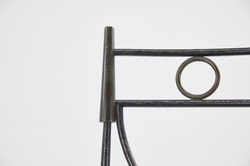 SET OF EIGHT FRENCH 1930S WROUGHT IRON AND BRONZE CHAIRS - ADDITIONAL PHOTO 7