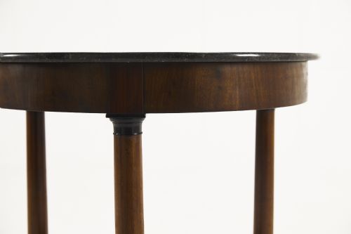 FRENCH 19TH CENTURY MAHOGANY GUERIDON WITH MARBLE TOP - ADDITIONAL PHOTO 1