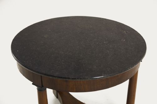 FRENCH 19TH CENTURY MAHOGANY GUERIDON WITH MARBLE TOP - ADDITIONAL PHOTO 3