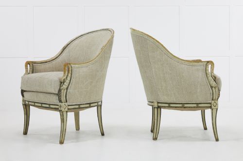 pair of french 1930s swans head armchairs - CATEGORY: ANTIQUE CHAIRS - DATED 1930
