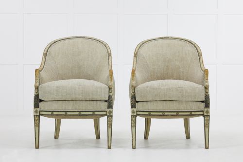 PAIR OF FRENCH 1930S SWANS HEAD ARMCHAIRS - ADDITIONAL PHOTO 1