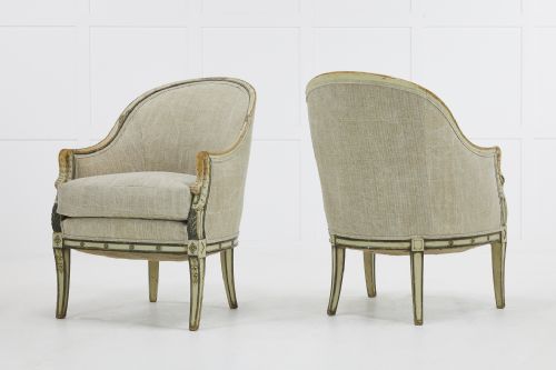 PAIR OF FRENCH 1930S SWANS HEAD ARMCHAIRS - ADDITIONAL PHOTO 2