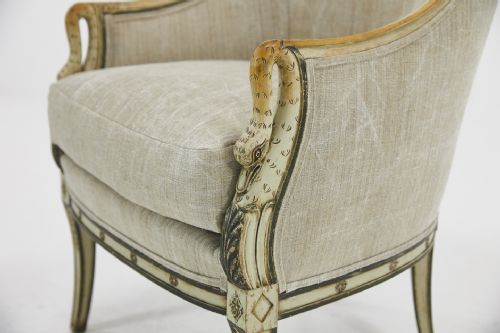 PAIR OF FRENCH 1930S SWANS HEAD ARMCHAIRS - ADDITIONAL PHOTO 5