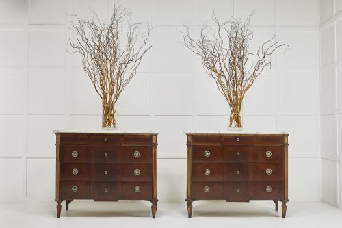 PAIR OF 18TH CENTURY SPANISH COMMODES WITH MARBLE TOPS - ADDITIONAL PHOTO 3