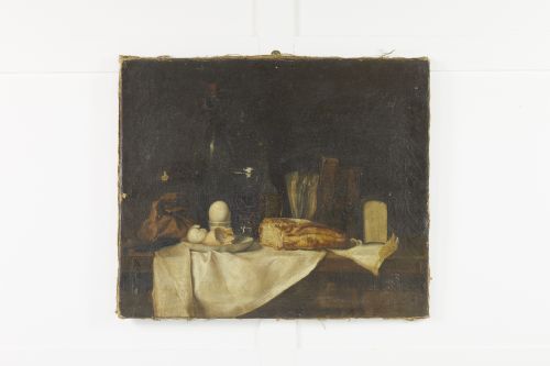 19th century french still life oil on canvas - CATEGORY: ANTIQUE ART - DATED 19TH CENTURY