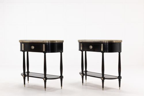 PAIR OF 1960S FRENCH EBONISED CONSOLE TABLES - ADDITIONAL PHOTO 3