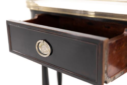 PAIR OF 1960S FRENCH EBONISED CONSOLE TABLES - ADDITIONAL PHOTO 4