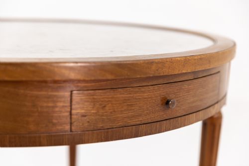 FRENCH MAHOGANY GUERIDON WITH MARBLE TOP - ADDITIONAL PHOTO 2