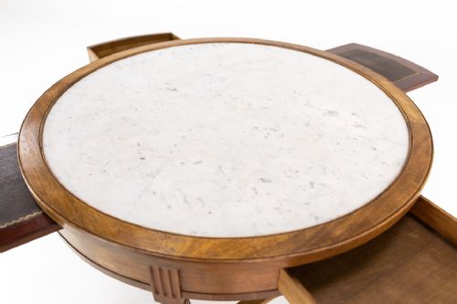 FRENCH MAHOGANY GUERIDON WITH MARBLE TOP - ADDITIONAL PHOTO 3