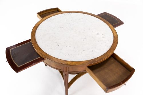 FRENCH MAHOGANY GUERIDON WITH MARBLE TOP - ADDITIONAL PHOTO 6
