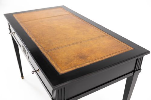 1940s french ebonised bureau plat - CATEGORY: ANTIQUE TABLES - DATED 1940