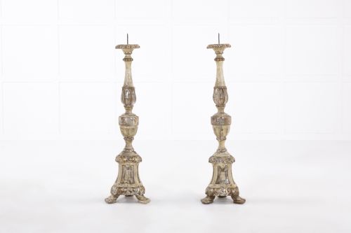 pair of 18th century italian silver gilt torcheres - CATEGORY: ANTIQUE LIGHTING - DATED 18TH CENTURY