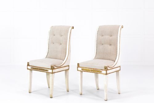 pair of early 19th century painted italian side chairs - CATEGORY: ANTIQUE CHAIRS - DATED 19TH CENTURY