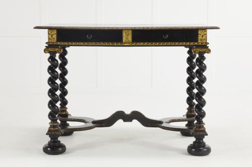 17TH CENTURY FRENCH EBONISED AND GILT BARLEY TWIST TABLE - ADDITIONAL PHOTO 1