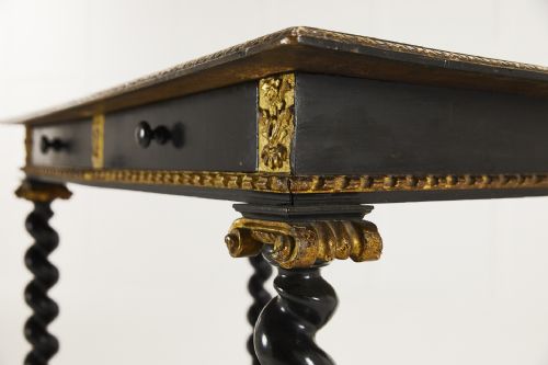 17TH CENTURY FRENCH EBONISED AND GILT BARLEY TWIST TABLE - ADDITIONAL PHOTO 5