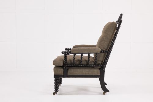 ENGLISH REGENCY EBONISED BOBBIN ARMCHAIR - ADDITIONAL PHOTO 1