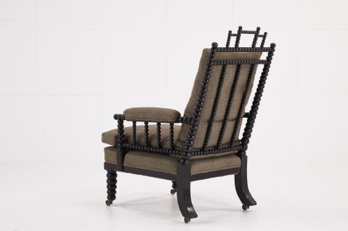 ENGLISH REGENCY EBONISED BOBBIN ARMCHAIR - ADDITIONAL PHOTO 2