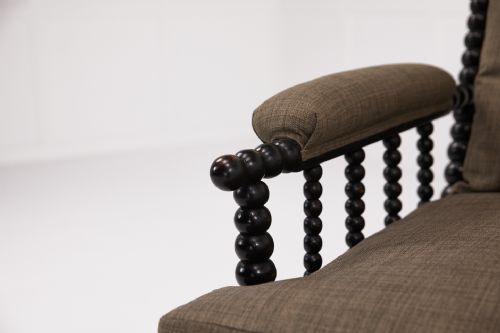 ENGLISH REGENCY EBONISED BOBBIN ARMCHAIR - ADDITIONAL PHOTO 3