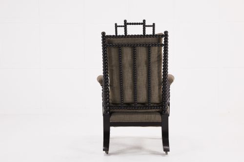 ENGLISH REGENCY EBONISED BOBBIN ARMCHAIR - ADDITIONAL PHOTO 5