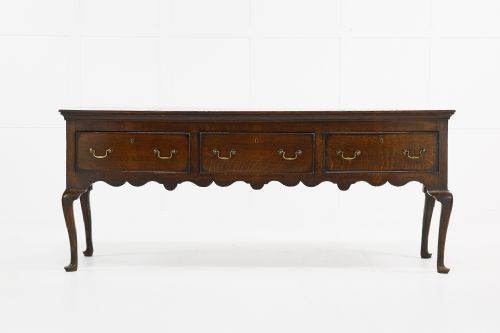 18th century english georgian oak dresser base - CATEGORY: ANTIQUE SIDEBOARDS - DATED GEORGIAN