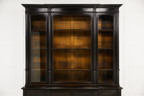19TH CENTURY FRENCH EBONISED AND EBONY VENEER BOOKCASE - ADDITIONAL PHOTO 7