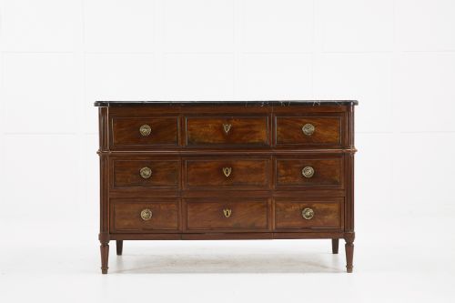 EARLY 19TH CENTURY FRENCH MAHOGANY COMMODE - ADDITIONAL PHOTO 1