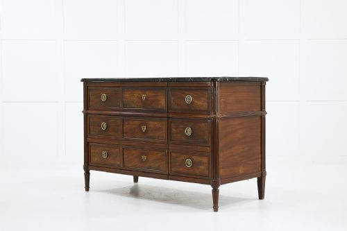 early 19th century french mahogany commode - CATEGORY: ANTIQUE CHEST OF DRAWERS - DATED 19TH CENTURY
