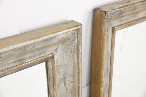 PAIR OF FRENCH 19TH CENTURY SILVER MIRRORS - ADDITIONAL PHOTO 1