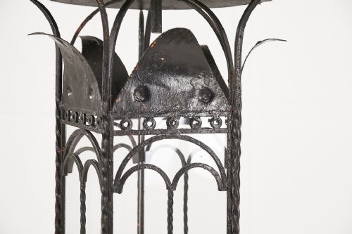 LARGE PAIR OF INTERESTING FRENCH 1940'S WROUGHT IRON LANTERNS - ADDITIONAL PHOTO 4