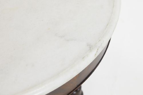 19TH CENTURY FRENCH MAHOGANY MARBLE TOP TABLE - ADDITIONAL PHOTO 4