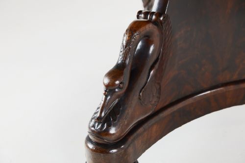 19TH CENTURY FRENCH MAHOGANY MARBLE TOP TABLE - ADDITIONAL PHOTO 5
