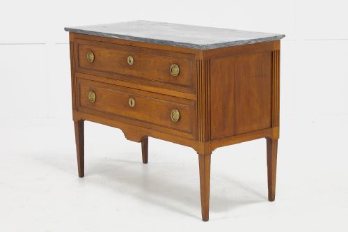 18TH CENTURY FRENCH WALNUT COMMODE WITH MARBLE TOP - ADDITIONAL PHOTO 1