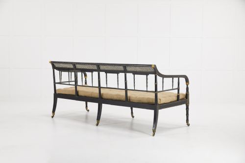 GRANDE SCALE EARLY 19TH CENTURY ENGLISH REGENCY CANED SOFA - ADDITIONAL PHOTO 4