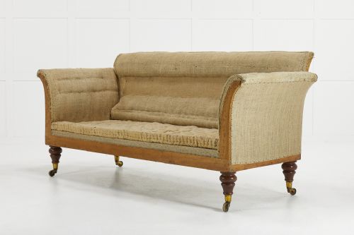 19th century english country house mahogany sofa - CATEGORY: ANTIQUE SOFAS - DATED 19TH CENTURY