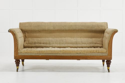 19TH CENTURY ENGLISH COUNTRY HOUSE MAHOGANY SOFA - ADDITIONAL PHOTO 1