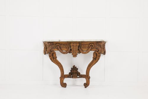 18th century french carved walnut console table - CATEGORY: ANTIQUE TABLES - DATED 18TH CENTURY